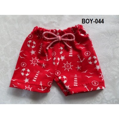 Short rood tricot in marine stijl